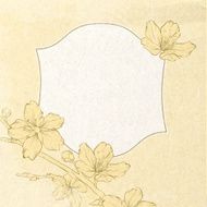 Card with spring roses in vintage style