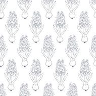 Seamless pattern with blooming hyacinths Seasonal background