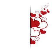 Hearts on white background concept love Vector