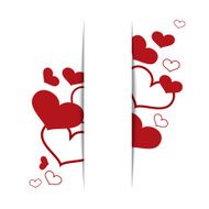 Hearts on a white background concept love Vector