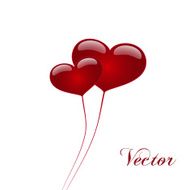 Two hearts on a white background Concept for romantic relations