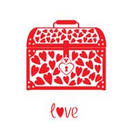 Chest with hearts Love card