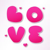 Love sign with hearts