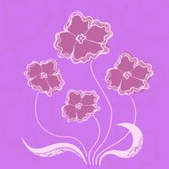 Bush flowers vector illustration