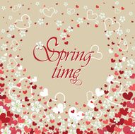 Heart background with flowers Spring time