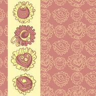 Chocolate sweets pattern card background