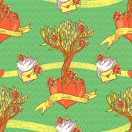 Love tree green pattern
