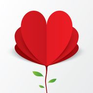 Paper heart Valentines day card Flower concept N2