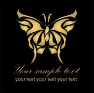 Vintage floral butterfly background vector N3