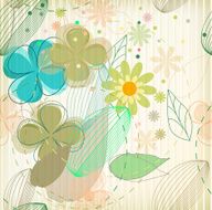 Vintage flower on background vector N13