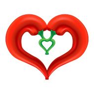 Chili pepper heart Passion and Love symbol N2