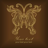 Retro floral butterfly background vector