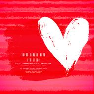 Card with hand drawn heart on striped background N2