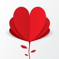 Paper heart Valentines day card Flower concept N3