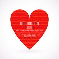Card with hand drawn striped heart