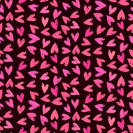 Velentine's day pattern with hand painted hearts N3
