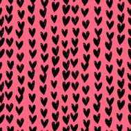 Velentine's day pattern with hand painted hearts N4