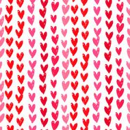 Velentine's day pattern with hand painted hearts N5