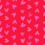 Velentine's day pattern with hand painted hearts N9