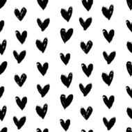 Velentine's day pattern with hand painted hearts N18