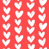 Velentine's day pattern with hand painted hearts N23