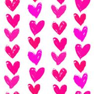 Velentine's day pattern with hand painted hearts N24