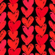 Velentine's day pattern with hand painted hearts N26