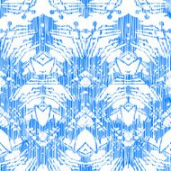 Hand painted pattern with damask and ikat motifs N2
