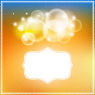 Card with frame and soft autumn bokeh background
