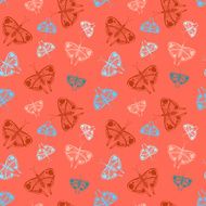 Pattern with colorful butterflies of random size N2