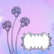 Card with flowers on watercolor