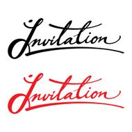 Invitation vector inscription for postcard