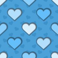 Blue 3d Hearts Seamless Background N2