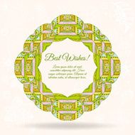 Nice floral greeting card with leaves N3