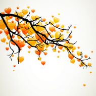 Vector Branch with Heart Balloons