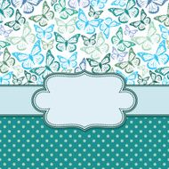vector vintage frame with butterflies N3