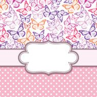vector vintage frame with butterflies N4