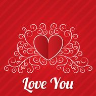 Red paper hearts background Valentines day card