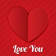 Red paper hearts background Valentines day card N2