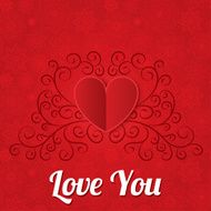 Red paper hearts background Valentines day card N3