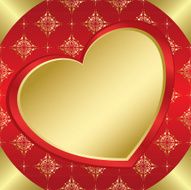romantic frame with heart and tracery