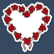 Roses heart frame