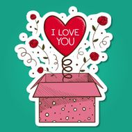 Present box with heart