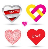 Heart collection for love concept