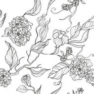seamless floral background with flowers and leaves N2