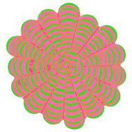 Single imaginary flower isolated on white traced from original artwork N3