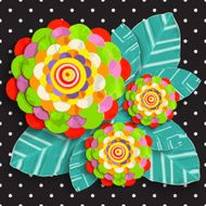 abstract flowers cards 3d backgrounds traced from original art