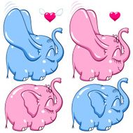 baby elephant in love set