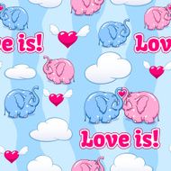 baby elephant in love pattern