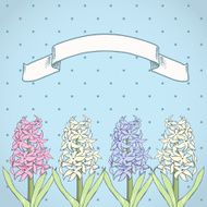 Card design with blooming hyacinths Seasonal background N2